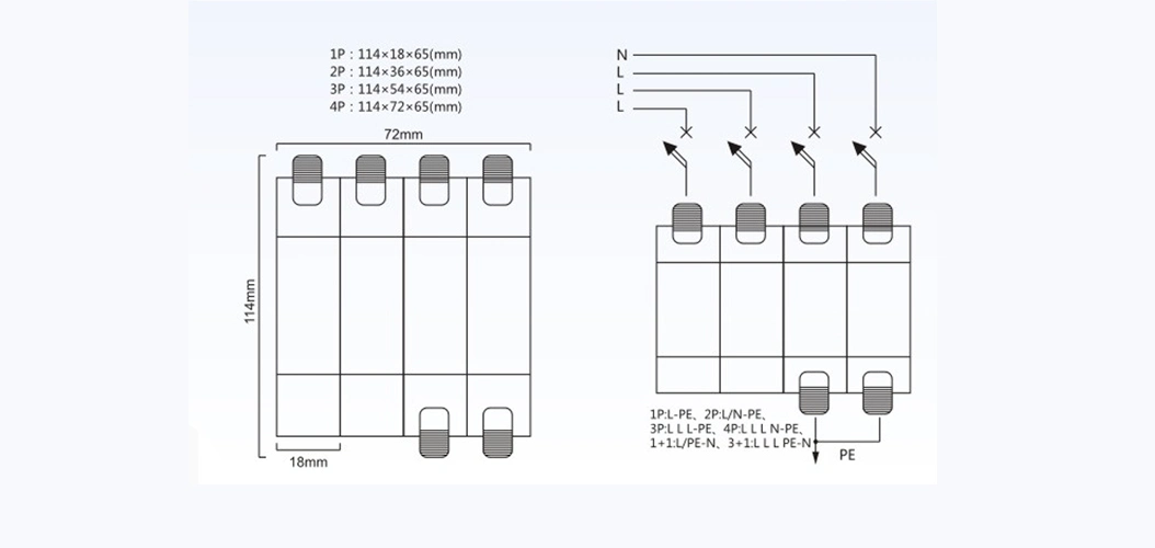 Patented Product Quick Wiring Surge Protection Device 3p 4p AC 20ka SPD